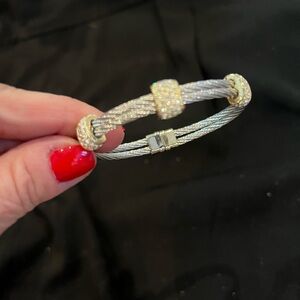 Elegant Silver and Gold Cable Bracelet